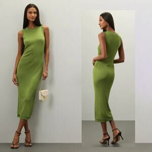 Atlein Collective Green Knit Midi Dress - Size S